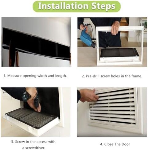 لوحة وصول HVAC مقاس 12 × 12 و14 × 14 - باب تجاري أسود متين للغرف النظيفة والمستشفيات وفتحات التهوية - تصميم متعدد الاستخدامات مقاس 14 × 20 بوصة (355 × 508 مم) لسهولة الصيانة in Kuwait