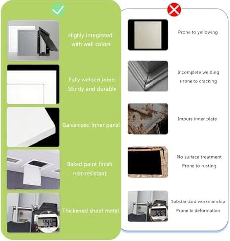 لوحة وصول HVAC مقاس 12 × 12 و14 × 14 - باب تجاري أسود متين للغرف النظيفة والمستشفيات وفتحات التهوية - تصميم متعدد الاستخدامات مقاس 14 × 20 بوصة (355 × 508 مم) لسهولة الصيانة in Kuwait