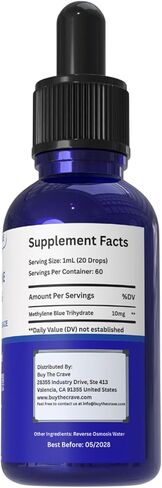 Methylene Blue 1% Solution – Pharmaceutical Grade – 10mg/mL Liquid Drops – Alcohol & Formaldehyde-Free – Lab Tested – Made in the USA – 2 fl oz (60 mL) in Saudi Arabia