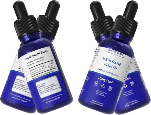 Methylene Blue 1% Solution – Pharmaceutical Grade – 10mg/mL Liquid Drops – Alcohol & Formaldehyde-Free – Lab Tested – Made in the USA – 2 fl oz (60 mL) in Saudi Arabia