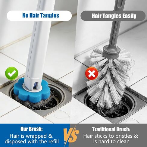 Disposable Toilet Brush and Holder Set, 2 Pack Toilet Wand Kit with 72 Refills, Wall Mounted Toilet Bowl Cleaner System Kit, Toilet Scrubber for Bathroom Cleaning Sink Bathtub in Saudi Arabia