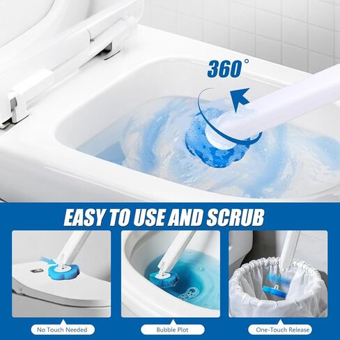 Disposable Toilet Brush and Holder Set, 2 Pack Toilet Wand Kit with 72 Refills, Wall Mounted Toilet Bowl Cleaner System Kit, Toilet Scrubber for Bathroom Cleaning Sink Bathtub in Saudi Arabia