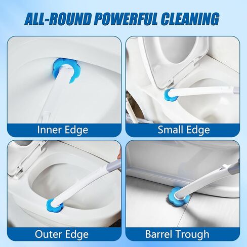 Disposable Toilet Brush and Holder Set, 2 Pack Toilet Wand Kit with 72 Refills, Wall Mounted Toilet Bowl Cleaner System Kit, Toilet Scrubber for Bathroom Cleaning Sink Bathtub in Saudi Arabia