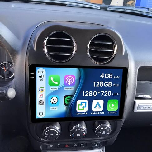 Car Radio for Jeep Compass Patriot 2010-2016 ، Android 15 Car Stereo Wireless Carplay ، 10.1 بوصة شاشة تعمل باللمس مع Android Auto 5g WiFi GPS Bluetooth 5.0 1280 * 720 4+64g in Saudi Arabia