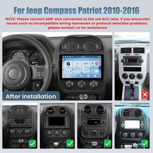 Car Radio for Jeep Compass Patriot 2010-2016 ، Android 15 Car Stereo Wireless Carplay ، 10.1 بوصة شاشة تعمل باللمس مع Android Auto 5g WiFi GPS Bluetooth 5.0 1280 * 720 4+64g in Saudi Arabia
