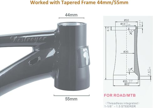 CDHPOWER 13pcs 1-1/8" Threadless Bicycle Headset Combo 44-55, for Tapered Frame Straight Tapered Tube Fork Bike in Saudi Arabia