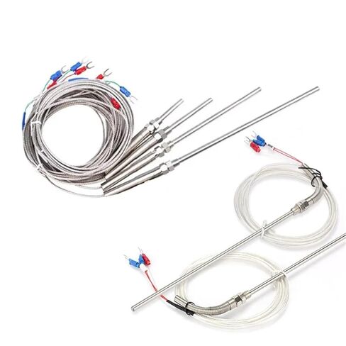 0-800 Degree M8 1m 2m 5m K J PT100 Type 50-200mm Probe Screw Thread Cable Thermocouple 1Pcs(2m M8 PT100,100mm) in Saudi Arabia