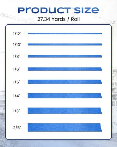EFOK 8 Rolls Pinstripe Tape, Line Thin Masking Automotive Tape for DIY, Paint, Auto, Art Crafts, Anti-UV, Total 216 Yards (Blue) in Saudi Arabia