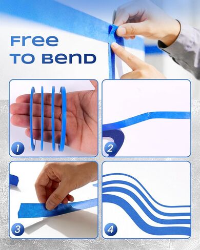 EFOK 8 Rolls Pinstripe Tape, Line Thin Masking Automotive Tape for DIY, Paint, Auto, Art Crafts, Anti-UV, Total 216 Yards (Blue) in Saudi Arabia