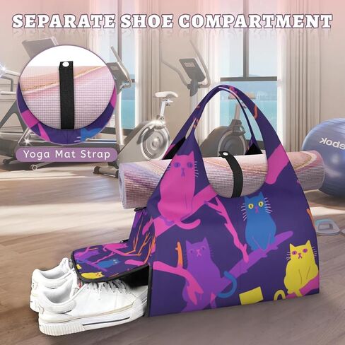 Yoga Gym Bag for Women, Gymnastics Gym Bag with Yoga Mat Holder, Duffel Bag, Sport Bag with Shoe Compartment and Wet Dry Storage Pockets, Suitable for Gym, Travel, Pilates and Beach in Kuwait