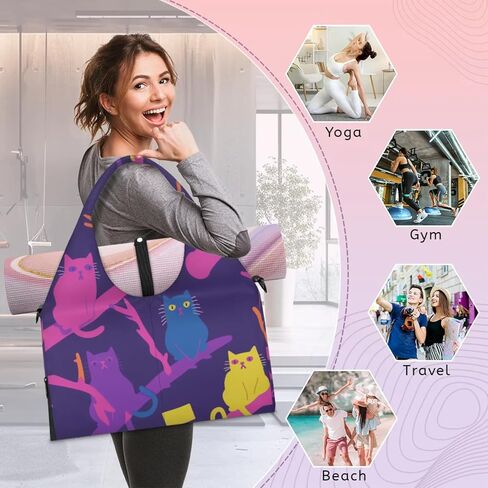 Yoga Gym Bag for Women, Gymnastics Gym Bag with Yoga Mat Holder, Duffel Bag, Sport Bag with Shoe Compartment and Wet Dry Storage Pockets, Suitable for Gym, Travel, Pilates and Beach in Kuwait
