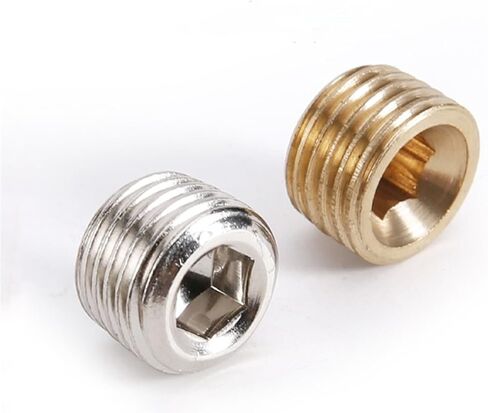 Copper Male Thread Brass Pipe Hex Head End Cap Fitting Coupler Connector Adapter 1/8 1/4 3/8 1/2 3/4 Iron Nickel Plated(DT-01 Brass) in Kuwait