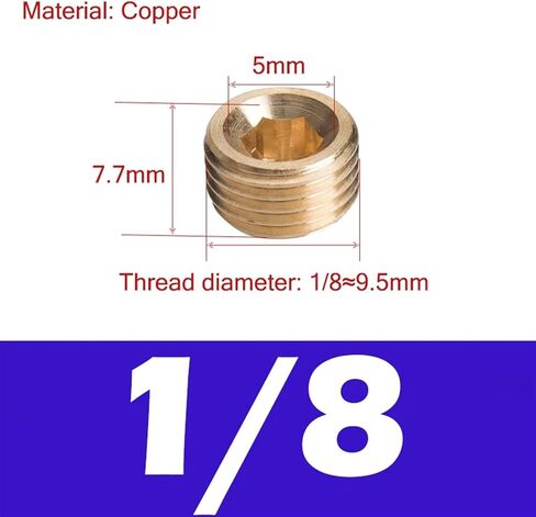 Copper Male Thread Brass Pipe Hex Head End Cap Fitting Coupler Connector Adapter 1/8 1/4 3/8 1/2 3/4 Iron Nickel Plated(DT-01 Brass) in Kuwait