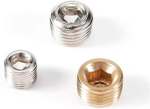 Copper Male Thread Brass Pipe Hex Head End Cap Fitting Coupler Connector Adapter 1/8 1/4 3/8 1/2 3/4 Iron Nickel Plated(DT-01 Brass) in Kuwait