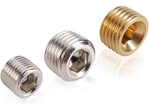 Copper Male Thread Brass Pipe Hex Head End Cap Fitting Coupler Connector Adapter 1/8 1/4 3/8 1/2 3/4 Iron Nickel Plated(DT-01 Brass) in Kuwait