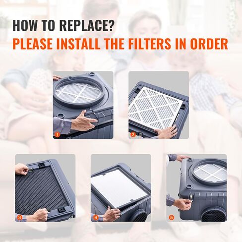 VEVOR Protective Pre Filters, 5 Pack, 15.75'' x 15.75'' Air Filter Replacement, High-efficient Stage 1 Filters Compatible w/BlueDri Scrubber, Air Purifiers, Water Damage Restoration Equipment in Saudi Arabia