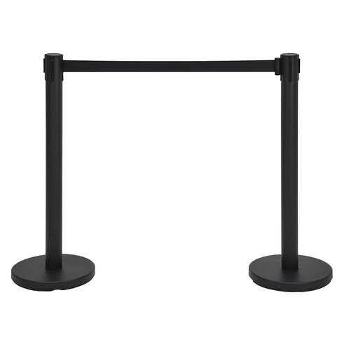 Set of 2 Stanchions with Retractable Belts, Black Crowd Control Barriers with Non Slip Heavy Base, Easy Connect Assembly Stanchion Posts for Event Entries, Airport Lines - 6.6 Ft Belts in Kuwait