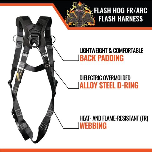 Malta Dynamics Flash Hog FR/Arc Flash Harness - ANSI Z359 ASTM F887-23 OSHA 1926 - Electrical Protection (L/XL) in Saudi Arabia