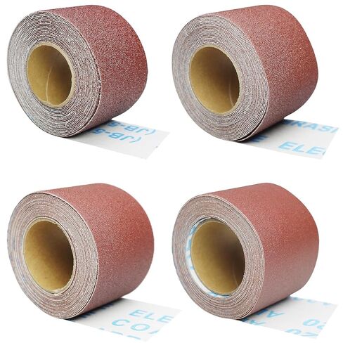 Total 20 Yard 2 Inch Wide Emery Cloth Sandpaper Roll Assorted - 80 120 220 400 Grits Per Roll 4.5 Meters，Abrasive Sander Sheets Sanding Paper for Woodworking Automotive Metal Polishing, (2" Wide) in Saudi Arabia