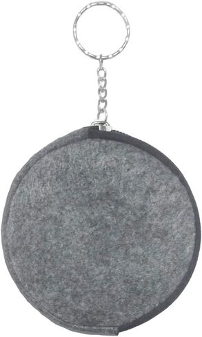 Pill Box Protective Bag Felt Coin Purse Zipper Round Pill Case Bag Men and Women (Light grey +Dark grey) in Saudi Arabia