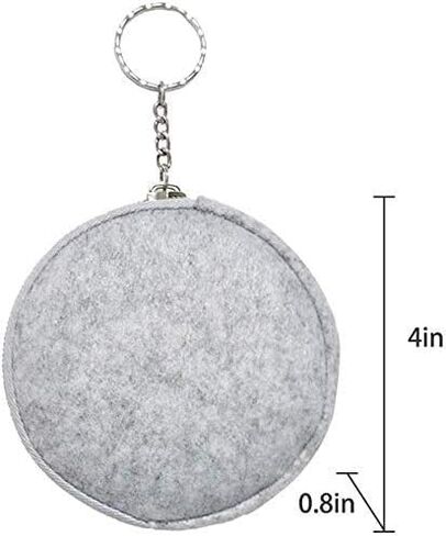 Pill Box Protective Bag Felt Coin Purse Zipper Round Pill Case Bag Men and Women (Light grey +Dark grey) in Saudi Arabia
