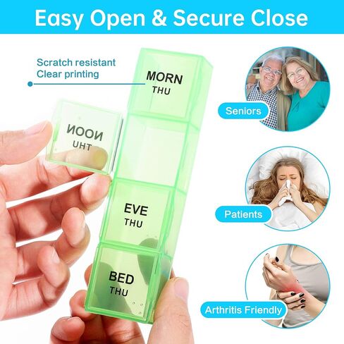 VMVN XL Pill Organizer, Extra Large Medicine Organizer,Pill Box 7 Day,Weekly Pill Case Container,4 Times a Day Pill Holde for Vitamin Travle Work in Saudi Arabia