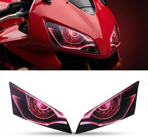 ملصق أمامي ثلاثي الأبعاد للعين للدراجات النارية شارات أمامية مقاومة للماء لسيارة Honda 2003 CBR 600RR 2004 CBR600RR 2005 CBR600 RR 2006 CBR600RR (أحمر) in Kuwait
