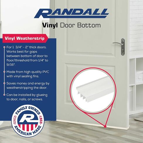 3 قدم - قاعدة باب من الفينيل الأبيض للأبواب السميكة 1 3/4 بوصة - 2 بوصة 3 قدم P-12-WH in Kuwait