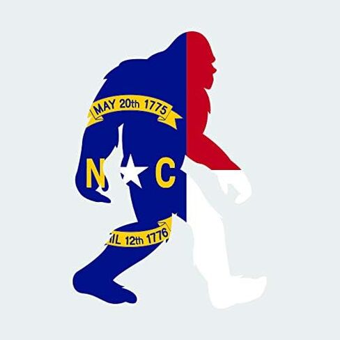ملصق North Carolina Bigfoot ملصق FA Graphix من الفينيل NC Big Foot Sasquatch اليتي - 3.49 عرضًا in Saudi Arabia