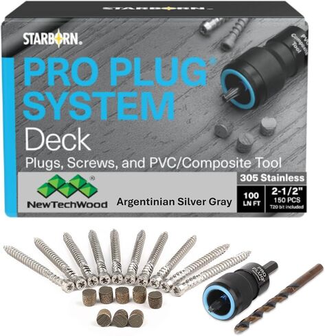 NewTechWood #10 x 2-1/2 in. Stainless Steel Star Drive Flat Undercut Composite Pro Plug System (150-Pack) (Indian Ebony) in Saudi Arabia