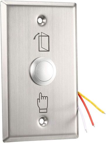 uxcell Door Release Button Push to Exit Resettable NO/NC/COM Switch for Access Control Panel 115mmx70mm 36V 3A Stainless Steel in Saudi Arabia