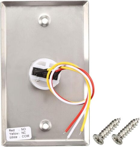uxcell Door Release Button Push to Exit Resettable NO/NC/COM Switch for Access Control Panel 115mmx70mm 36V 3A Stainless Steel in Saudi Arabia