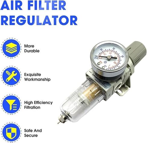 AW2000-02 Pneumatic Compressor Air Filter Source Treatment Filters Pressure Regulator Gauge Oil Separator(AW2000-02 Fiber) in Saudi Arabia