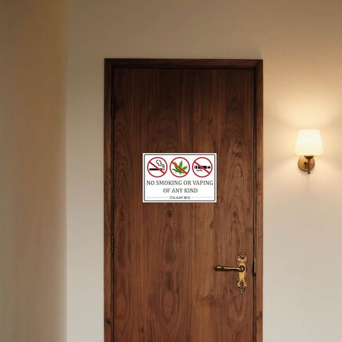 No Smoking No Vaping Sign Sticker, 2 Pack 9"x6" No Smoking Vaping of Any Kind Signs, Warning Signs for House,Home & Business Waterproof in Saudi Arabia