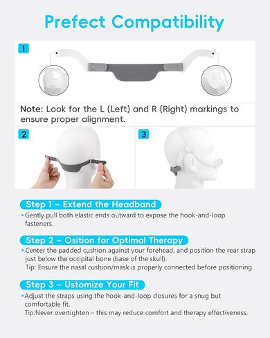 غطاء رأس CPAP مع أذرع لقناع وسادة الأنف DreamWear، حزام بديل قابل للتعديل CPAP، تصميم مضاد للانزلاق، عبوتان in Kuwait