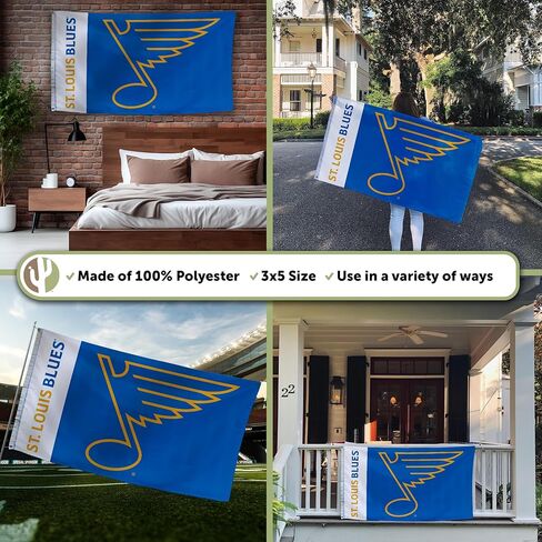 Desert Cactus St Louis Blues Flag - 3 x 5 Feet NHL Team National Hockey Banner, Indoor/Outdoor Durable Fabric, 100% Polyester Design (Design D) in Saudi Arabia
