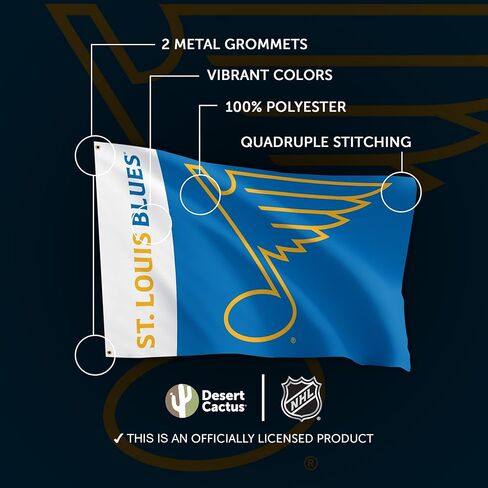 Desert Cactus St Louis Blues Flag - 3 x 5 Feet NHL Team National Hockey Banner, Indoor/Outdoor Durable Fabric, 100% Polyester Design (Design D) in Saudi Arabia