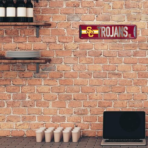 Rico Industries NCAA Southern California Trojans - USC Metal Street Sign 4" x 15" Home Décor - Bedroom - Office - Man Cave in Saudi Arabia