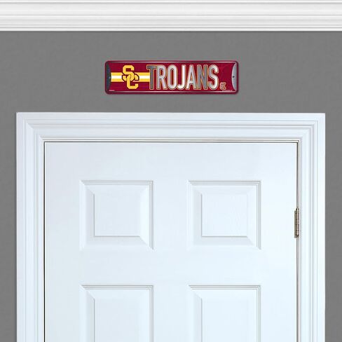 Rico Industries NCAA Southern California Trojans - USC Metal Street Sign 4" x 15" Home Décor - Bedroom - Office - Man Cave in Saudi Arabia