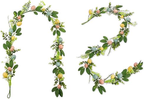GOVIRAYE 6FT Artificial Eucalyptus Garland – Non-Shedding Greenery Vine for Farmhouse, Wedding & Home Decor in Saudi Arabia
