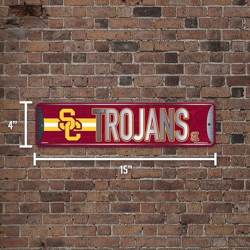 Rico Industries NCAA Southern California Trojans - USC Metal Street Sign 4" x 15" Home Décor - Bedroom - Office - Man Cave in Saudi Arabia