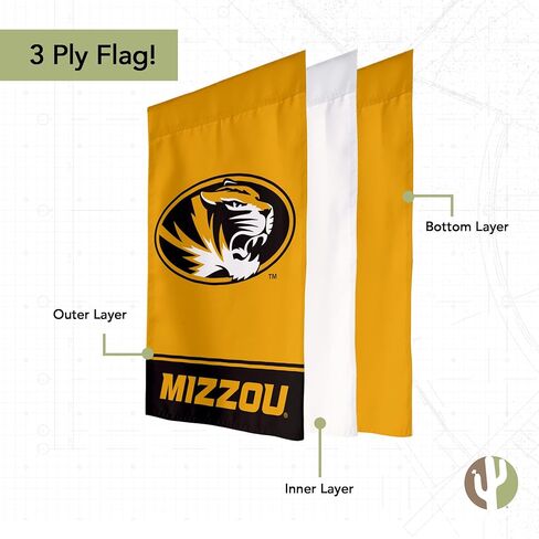 Desert Cactus University of Missouri UM Garden Flag – 19 x 12 Inch Missouri Tigers Banner, for Outdoor Display and Events (Design B) in Saudi Arabia