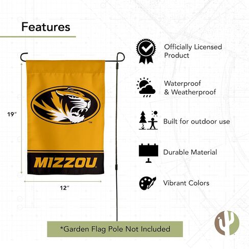 Desert Cactus University of Missouri UM Garden Flag – 19 x 12 Inch Missouri Tigers Banner, for Outdoor Display and Events (Design B) in Saudi Arabia