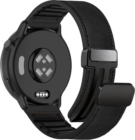 سوار سيليكون جلدي مغناطيسي 18 ملم متوافق مع Garmin Venu 3S 41mm/Venu 4 41mm/Venu 2S/Vivoactive 4S/Vivomove 3S/Forerunner 255S/265S، حزام جلد طبيعي سريع التحرير للنساء والرجال in Kuwait
