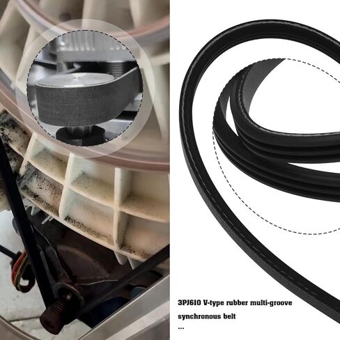 2pcs 3PJ610 Metric Poly V-Belt 3 Ribs Rubber V-belt Circumference 610mm Pitch 2.34mm 3PJ610 Rubber Drive Belt PIX Ribbed Belt for Lawn Mowers Band Saws in Saudi Arabia