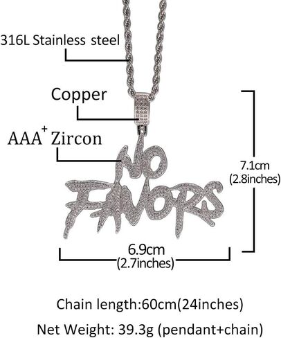 سلسلة الهيب هوب من KMASAL مثلجة بالكامل من مختبر الماس بحروف لا تفضل قلادة معلقة للرجال والنساء in Kuwait
