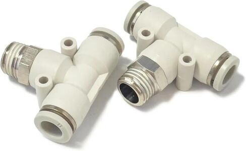 100PCS White Trachea Quick Connector PB14-02-03-04/16-02-03-04-06 T Type Three-way Thread Pneumatic Fittings(PB6-04(100PCS)) in Kuwait