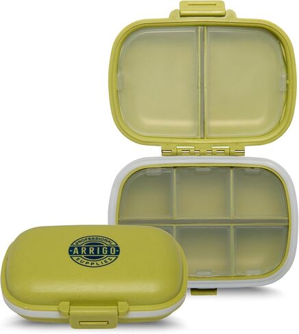 Arrigo Daily Pill Organizer for Small Medicine & Large Vitamins – Travel Friendly Portable Pill Case Box – Hard BPA-Free Plastic Compact Container for Carry-On, Pocket, Purse & Backpack (Teal) in Saudi Arabia