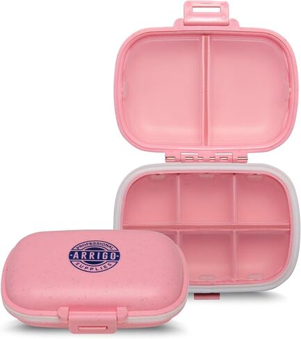 Arrigo Daily Pill Organizer for Small Medicine & Large Vitamins – Travel Friendly Portable Pill Case Box – Hard BPA-Free Plastic Compact Container for Carry-On, Pocket, Purse & Backpack (Teal) in Saudi Arabia