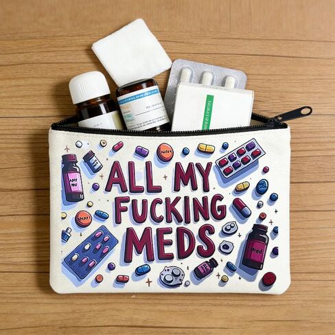 حقيبة منظمة من All My Meds، حقيبة محمولة لحبوب الدواء، حقيبة تخزين الأدوية أثناء السفر، مجموعة أساسيات يومية مقاومة للماء للاستخدام المنزلي في المستشفى in Saudi Arabia
